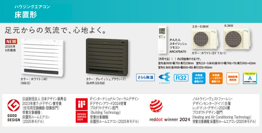 ダイキン床置きエアコン 新発売
